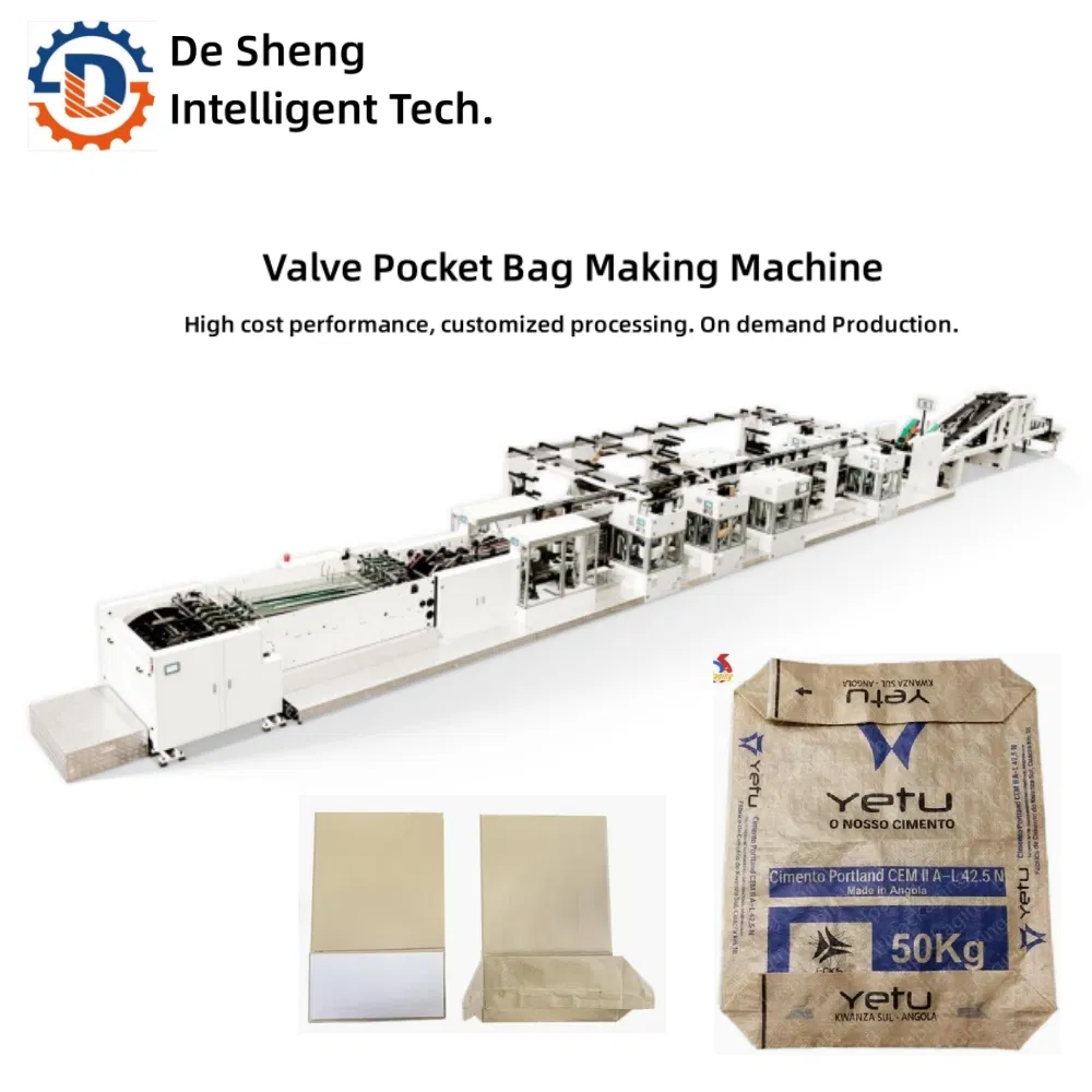 Multiwall 2-5 Layer Kraft Paper Cement Valve Pocket Sack Food Grade Paper Reinforced Chemical Bag Making Machine