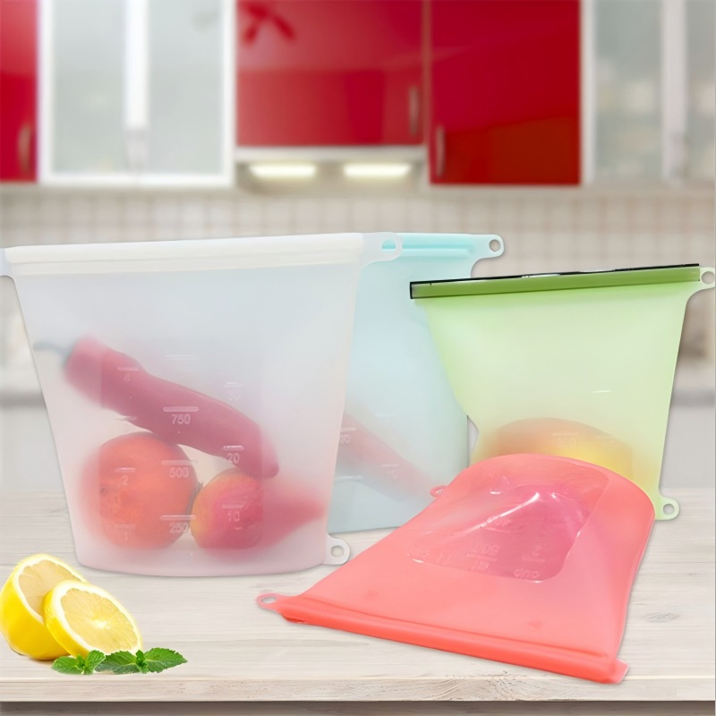 Customized Reusable Food Grade Silicone Fresh-Keeping Bags, Snack Sandwiches, Children's and Baby Food Storage Bags