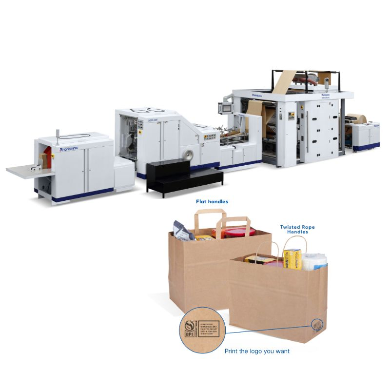 SBR330fh Tote-L Bags Capabilities Machine with 2colors Inline Printing