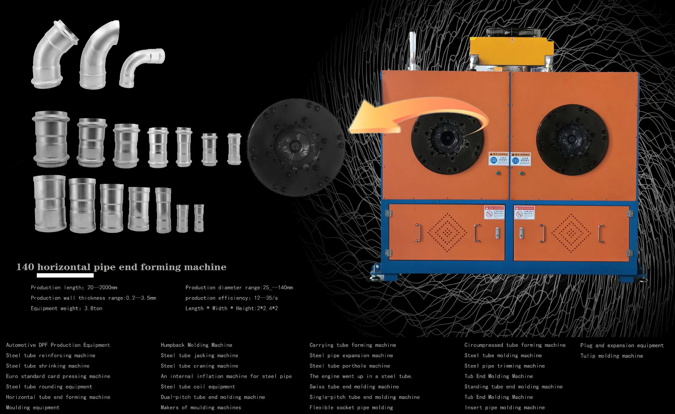 140 Horizontal Pipe End Mechanical Hump Forming Machine
