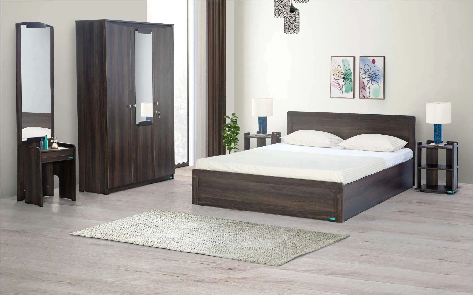Modern Apartment House Wooden Bed Frame Home Hotel Bed Bedroom Furniture Bedroom Sets