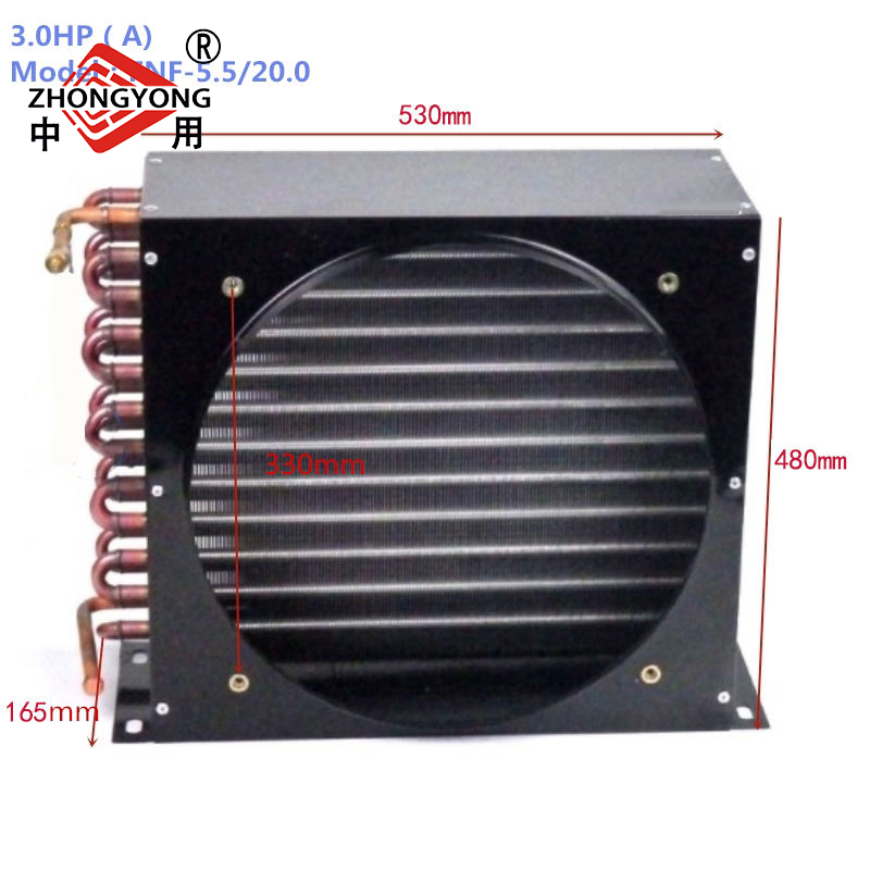 Air Cooled Copper Condenser for Commercial Refrigeration Freezer Use