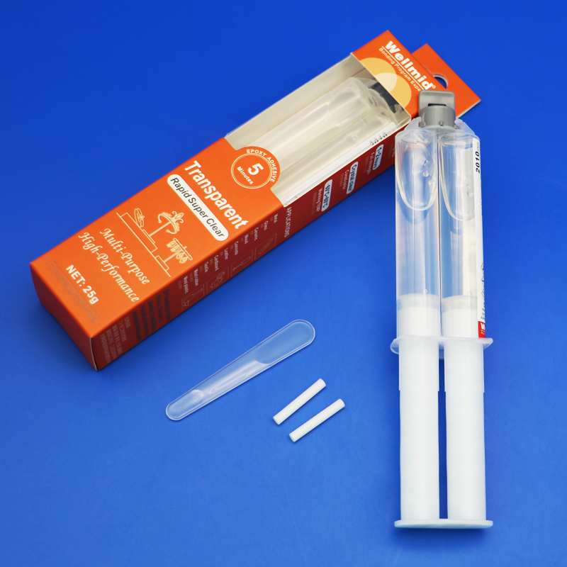 25g Transparent 2-part Epoxy AB Glue, 5 Minutes Fast Cured Resin with Hardener for Metal, Plastic Repatch