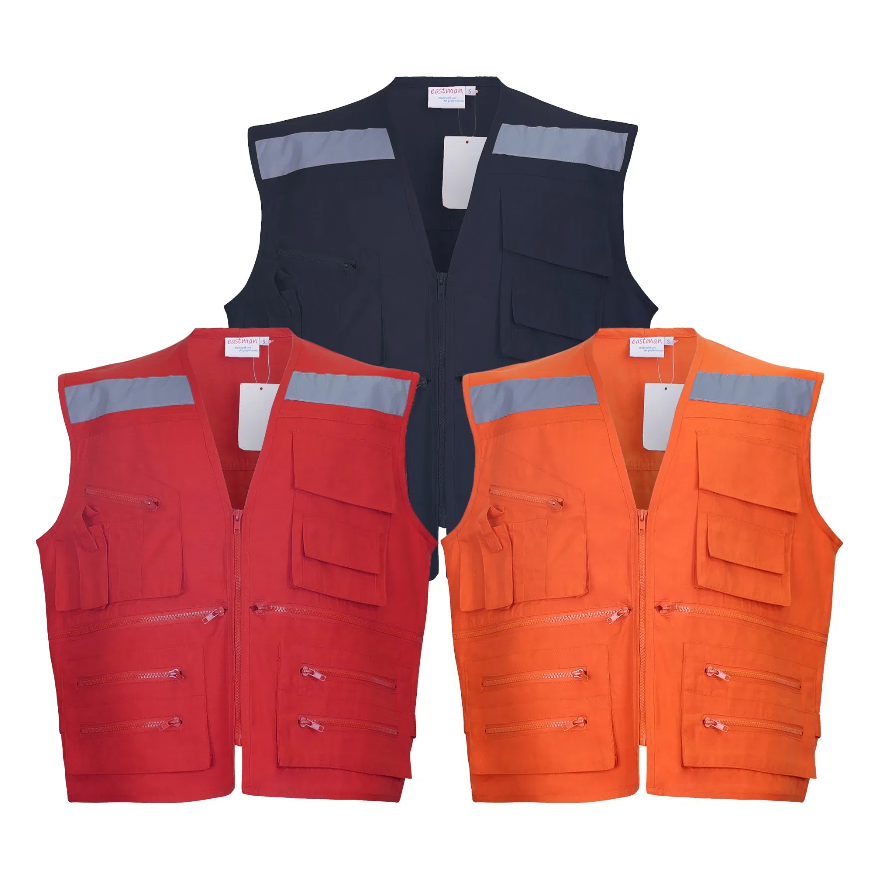 Reflective Vest Safety Jacket Road Construction Reflective Clothing Workwear Custom Printed
