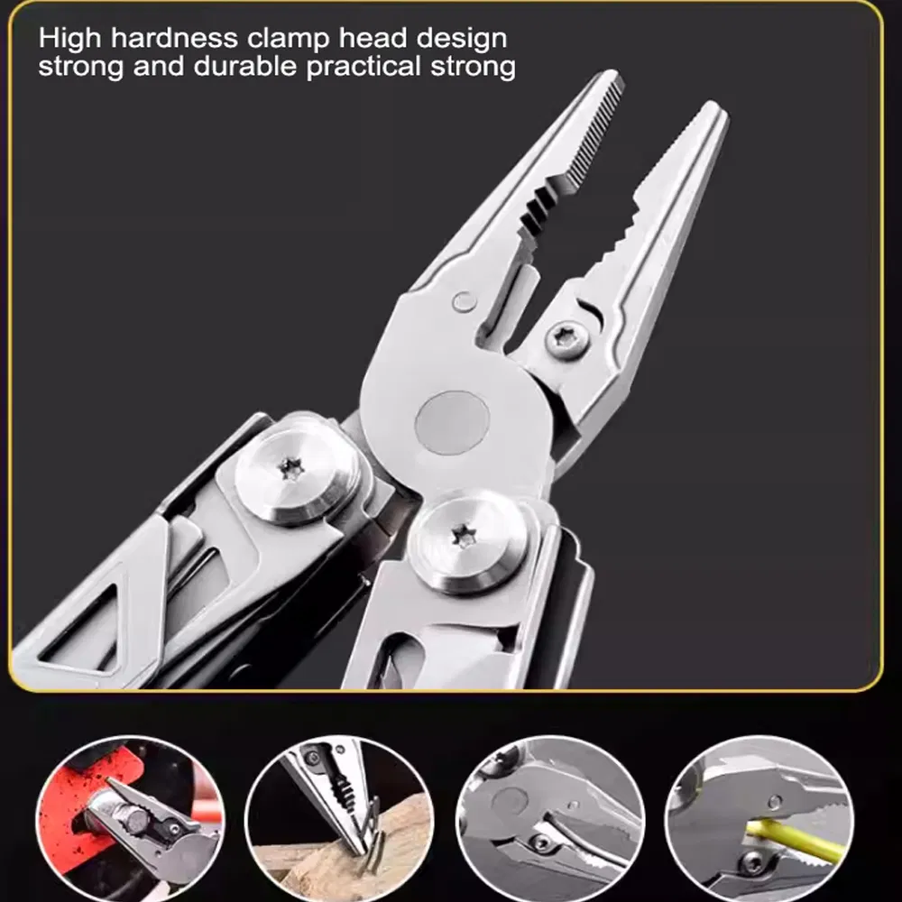 18 in 1 Stainless Steel Multi Purpose Tool Folding Multitool Needle Nose Pliers