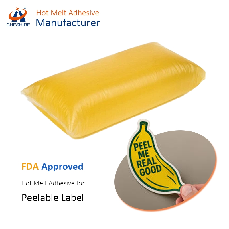 EU Compliance Food Contact Safety Peelable Hot Melt Label Glue for Removable Label Production