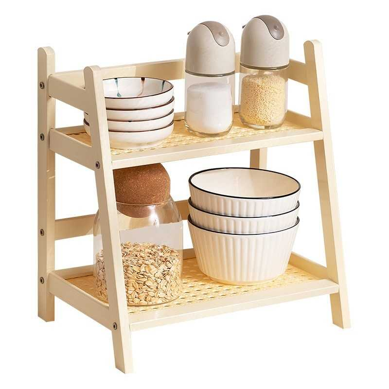 Kitchen Countertop Spice Rack Drainage Storage Shelf Household Dish Cup Holder Multi-Purpose Kitchen Storage Organizer