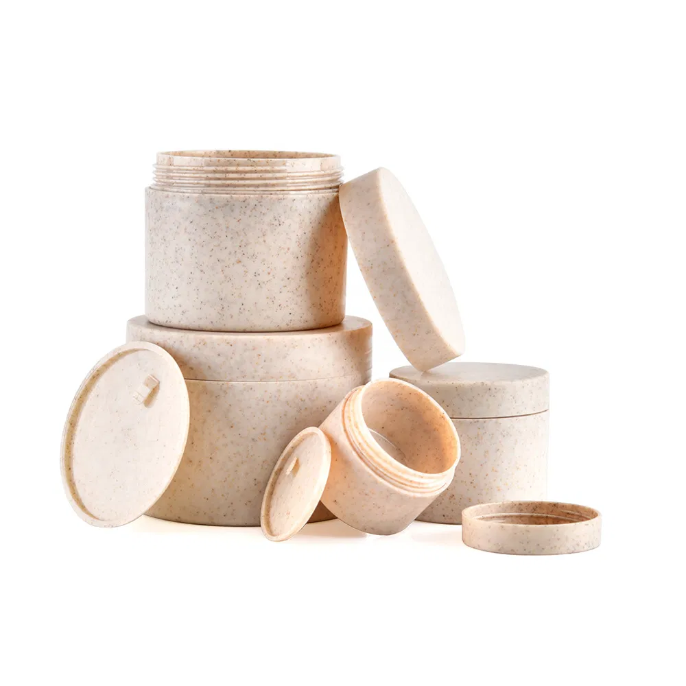 Biodegradable Wheat Straw Empty Cosmetic Cream Skincare Packaging Bottles, 10ml to 250ml