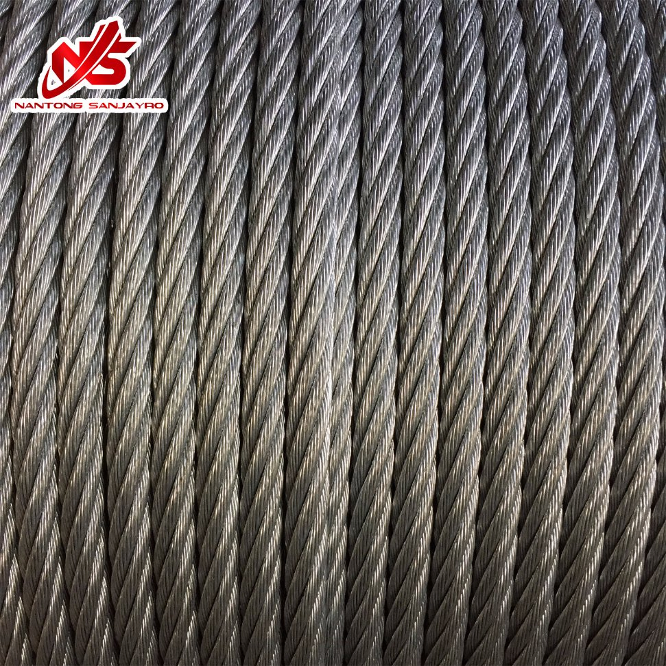 Electric Galvanized Steel Wire Rope 6X24+7FC Coil Packing Fiber Core