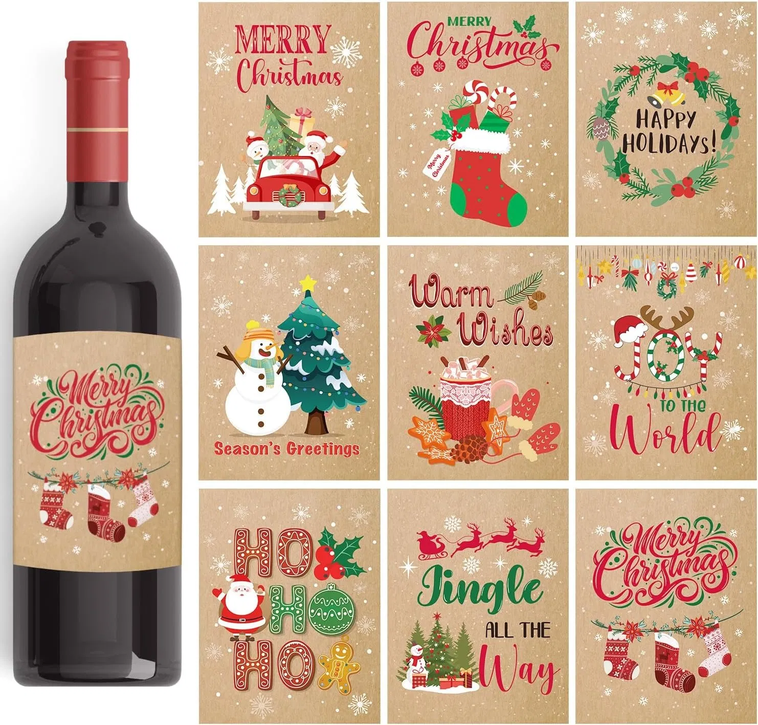 Custom Waterproof Vinyl Wine Bottle Sticker Label with CMYK Color Printing