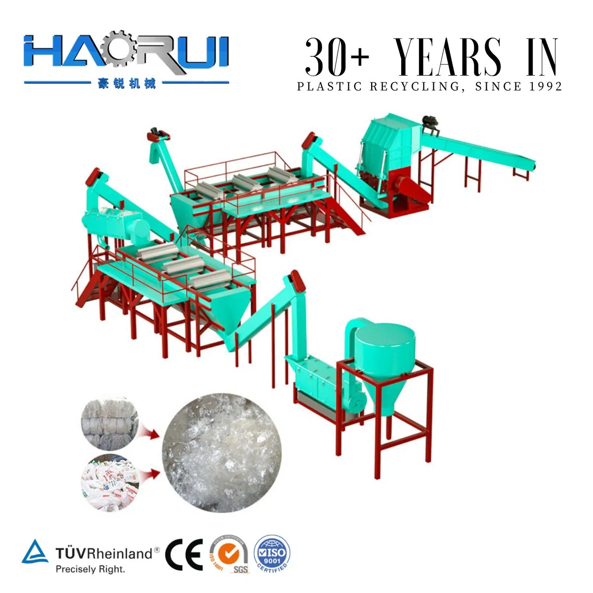 Waste PP PE Plastic Recycling Washing Line PP PE Washing Recycling Machine