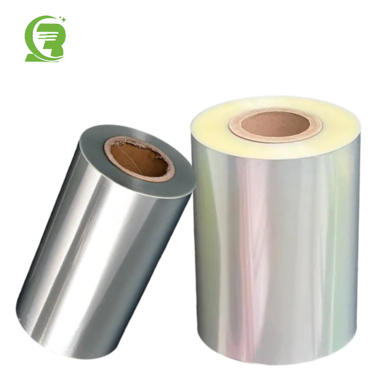 Película de laminación térmica de papel de aluminio recubierto de plástico PET/VMPET/LDPE/PE metalizado con plata