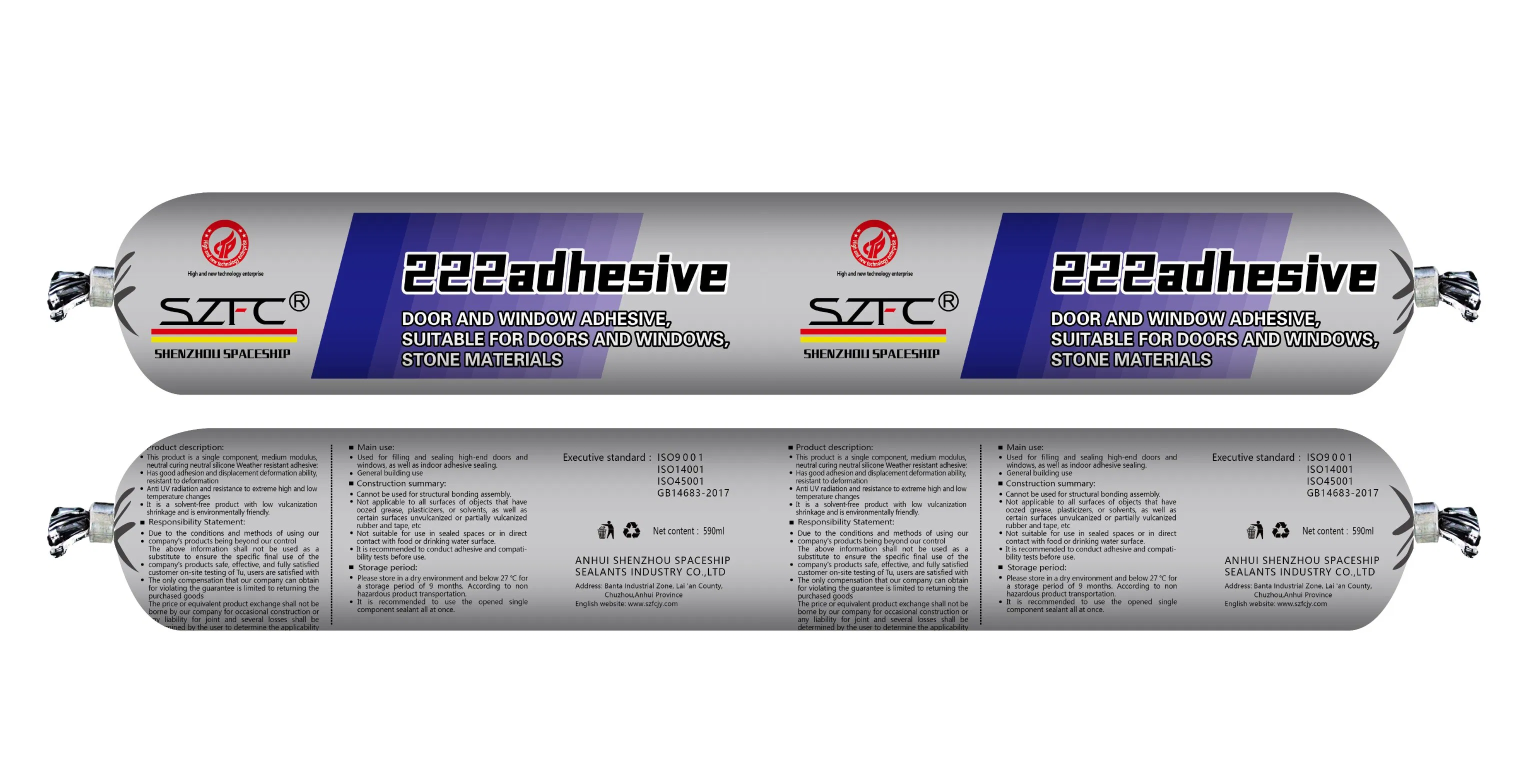 Szfc 222 Neutral Silicone Weather Resistant Adhesive for Door and Window, Stone Materials