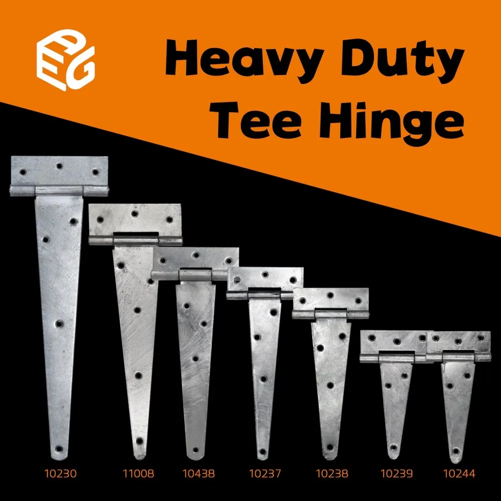 Multi-Size 6/8/9/10/12/14" Tee Hinge - 2.5mm Hot-DIP Galvanized Iron T-Hinge for Marine Doors (48h Salt Spray)
