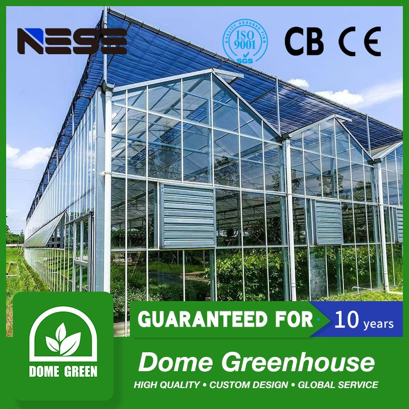 Energiesparendes Glasgewächshaus für ganzjährigen Salat-/Kräuteranbau mit Wärmerückgewinnung und LED-Beleuchtung