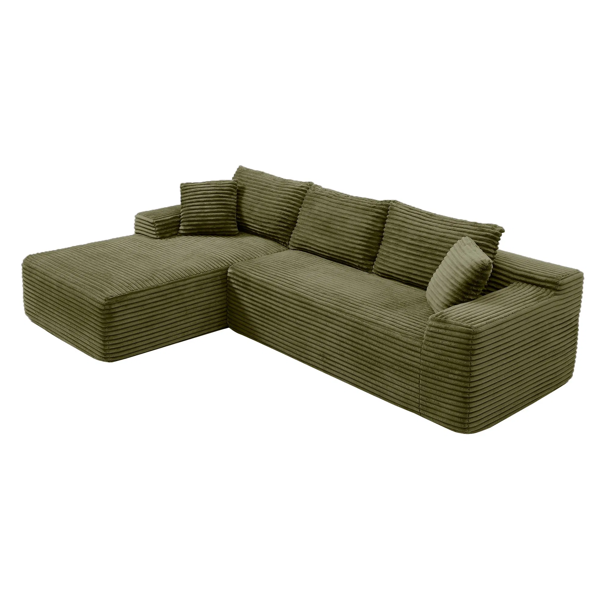 Modern White Compressed L Shape Modular Sectional 3 Seater Sofa