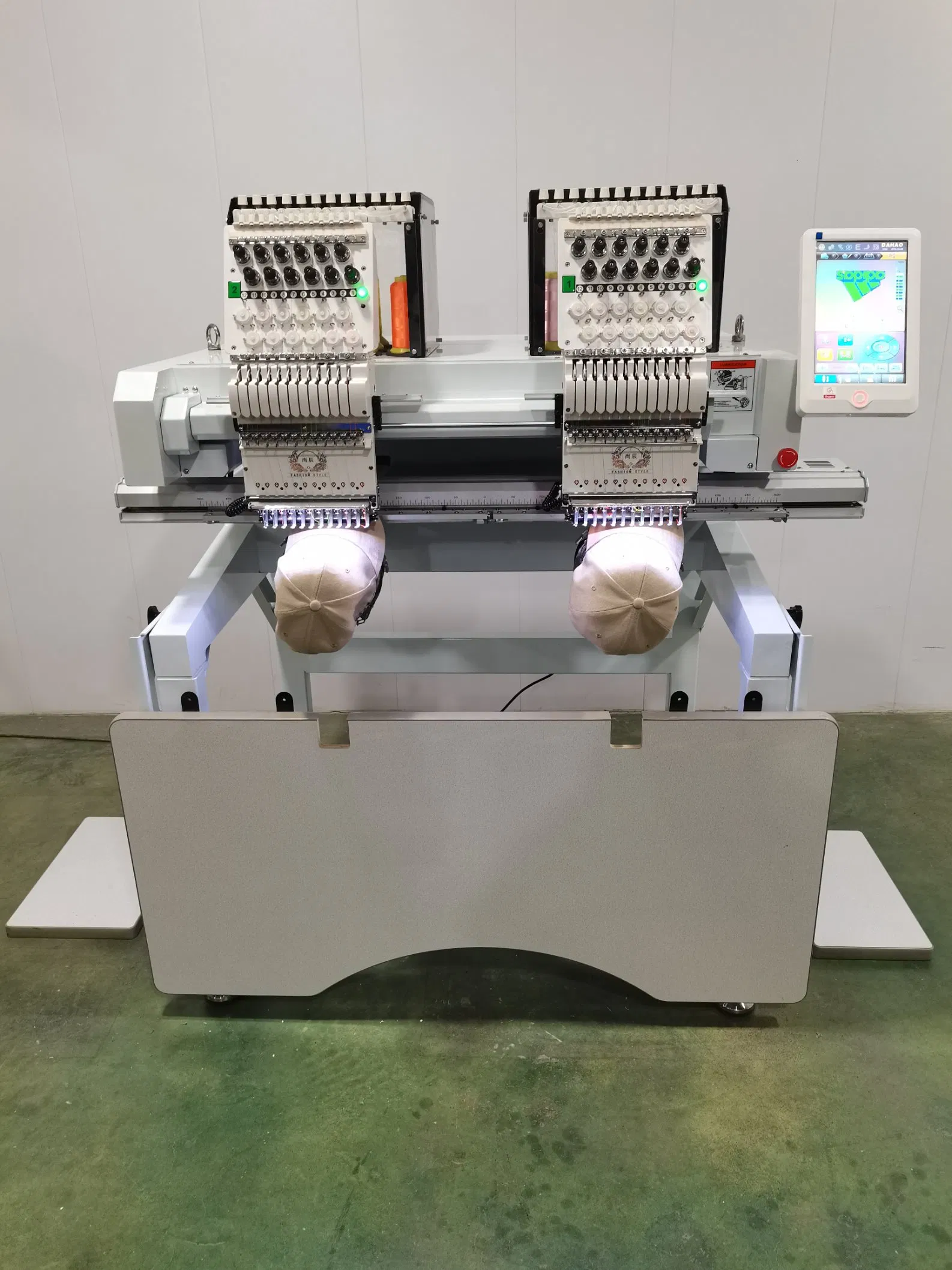 Double Heads 12 Needles Flat Embroidery Machine Hat Embroidery Machine