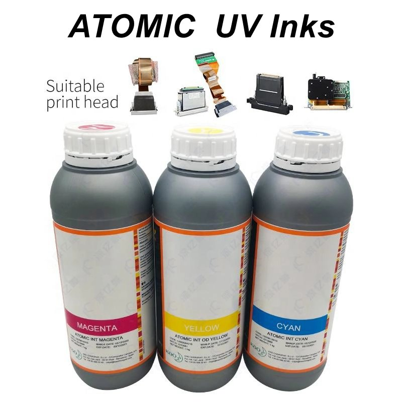Original Spain Atomic Inkjet Printer QR Code UV Inks for Ricoh Gen5 Head Konica Head Print Bar Code UV Inks