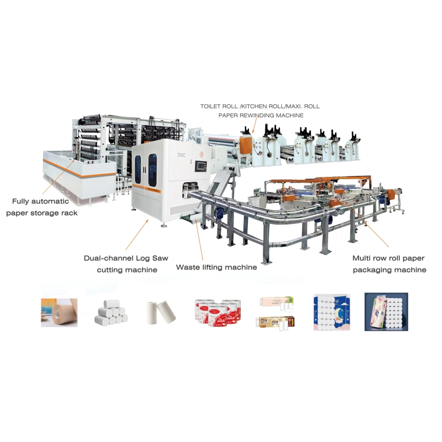 Fully Automatic 3 Purpose Toilet Roll, Kitchen Roll and Maxi Roll Paper Machine Production Line
