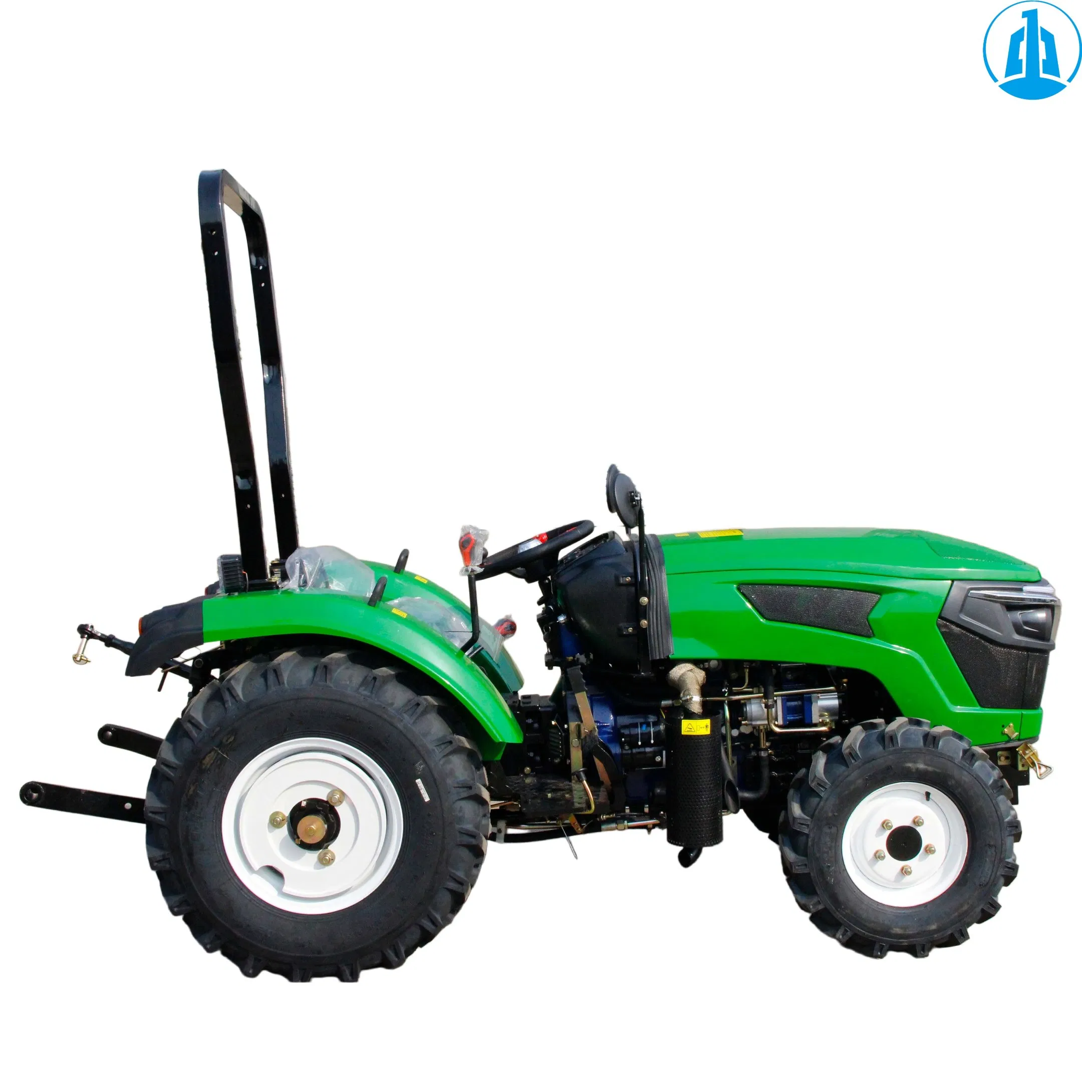 Trattore agricolo compatto diesel da 50 HP, 4WD, semovente, per aratura, lavorazione del terreno, trasporto e lavori agricoli generali