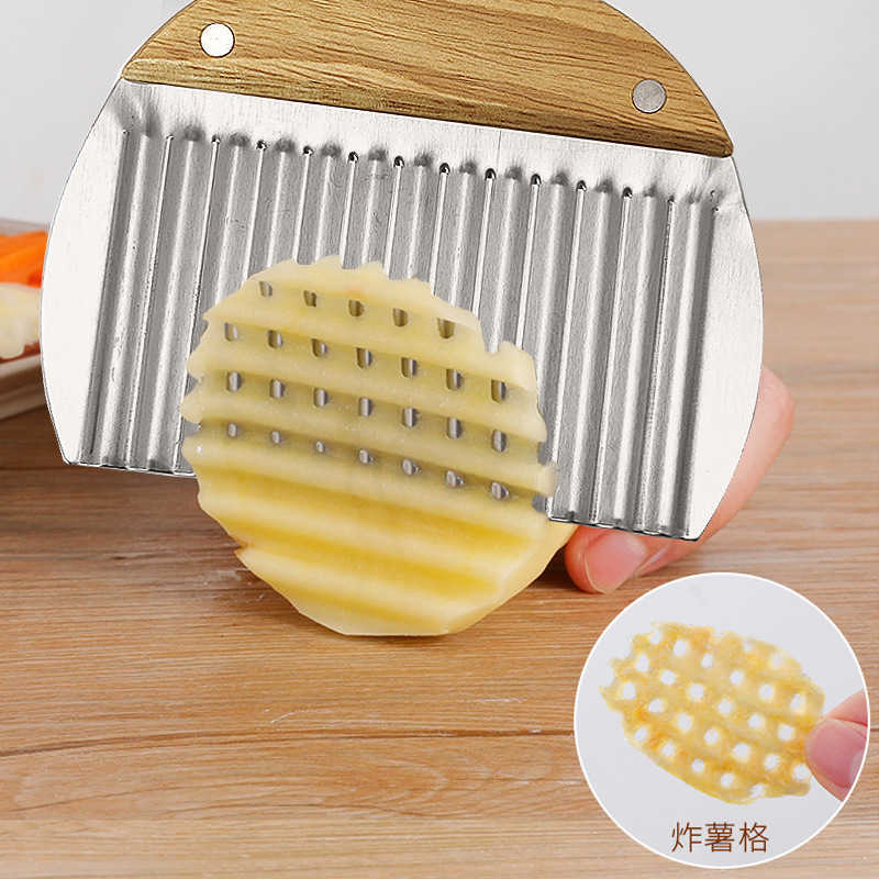 Edelstahl-Wellenkartoffelschneider Wellenmesser Kreativer Kartoffelschneider Küchenwerkzeug