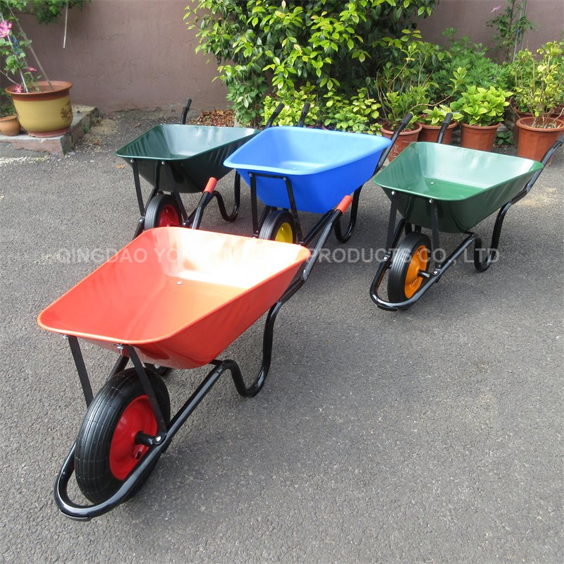 200kg Solid Wheel Heavy Duty Steel Construction Wheelbarrow for Tools and Storage