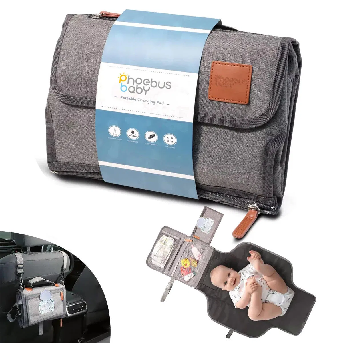 Waterproof Baby Diaper Changing Pad with Smart Wet Pocket