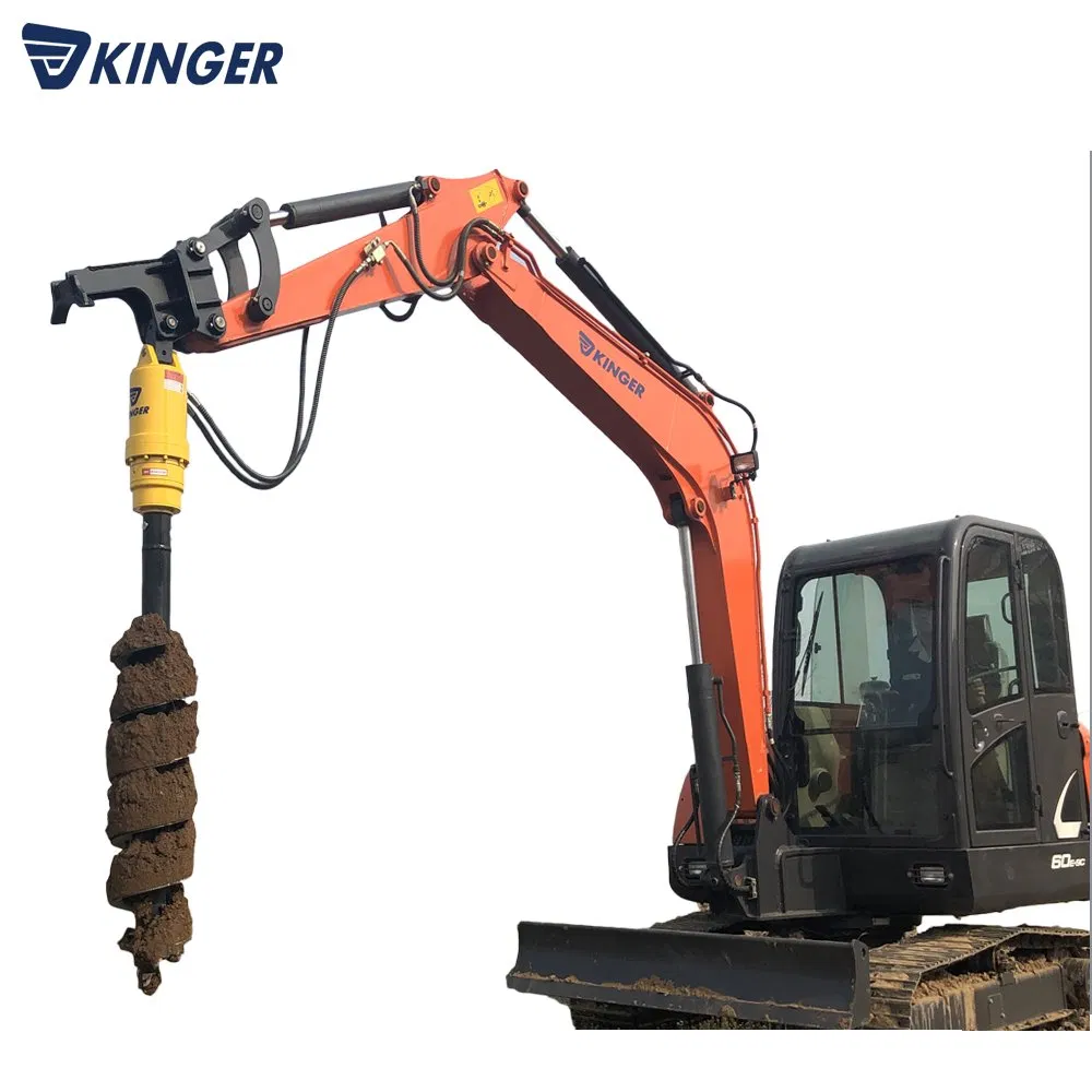 Kinger CE Hydraulic Auger Drill Excavator Post Hole Digger Earth Soil Auger