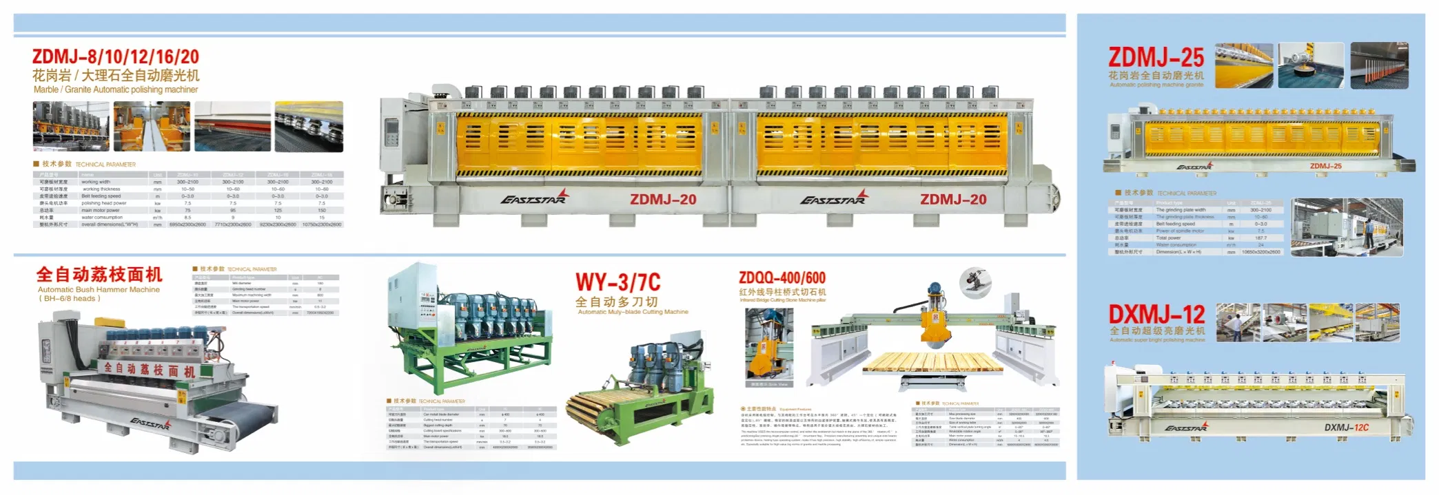 Machine à couper les carreaux multi-lames WY-3+7