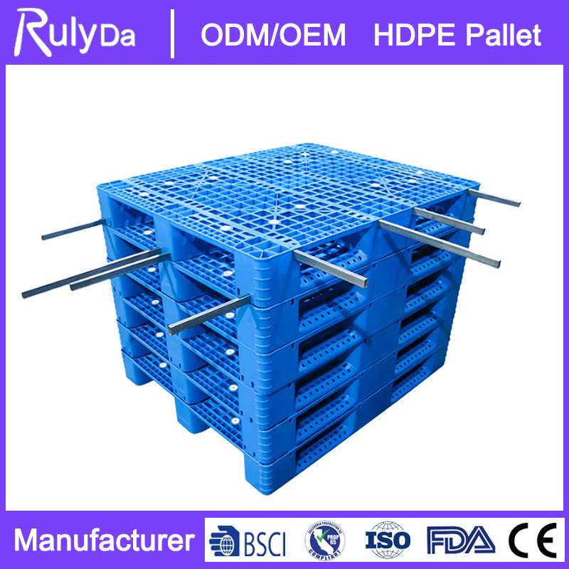 Pallet da trasporto in plastica HDPE/PP Materiale Euro, acciaio statico 6t pallet a iniezione impilabile