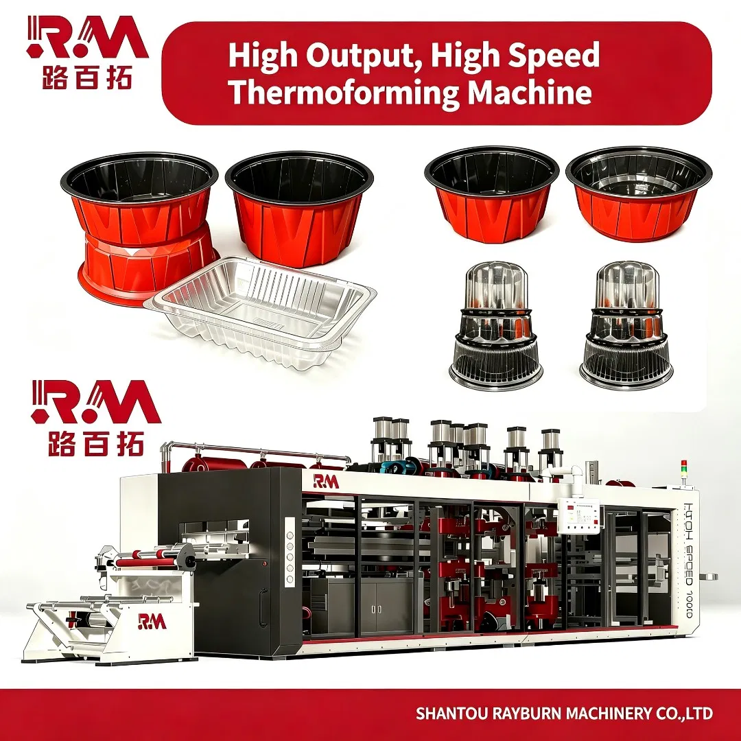 Servo-Driven Fully Automatic High Speed Thermoforming Machine for Disposable Clamshells, Trays & Food Containers