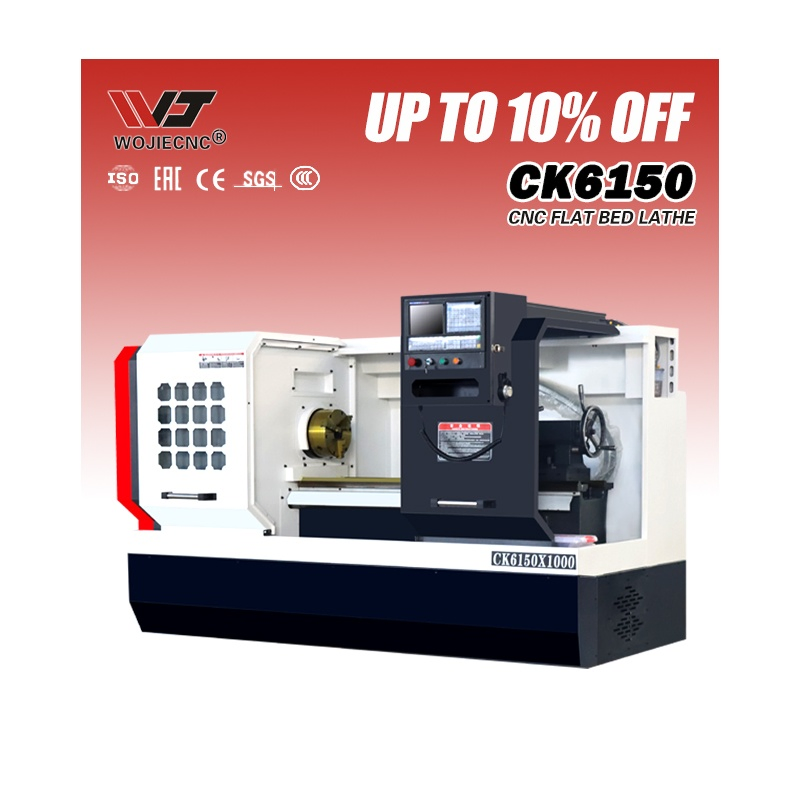 CK6150 Flat Bed Horizontal 2 Axis Automatic GSK CNC Turning Machine with C and Y Axis for Metal