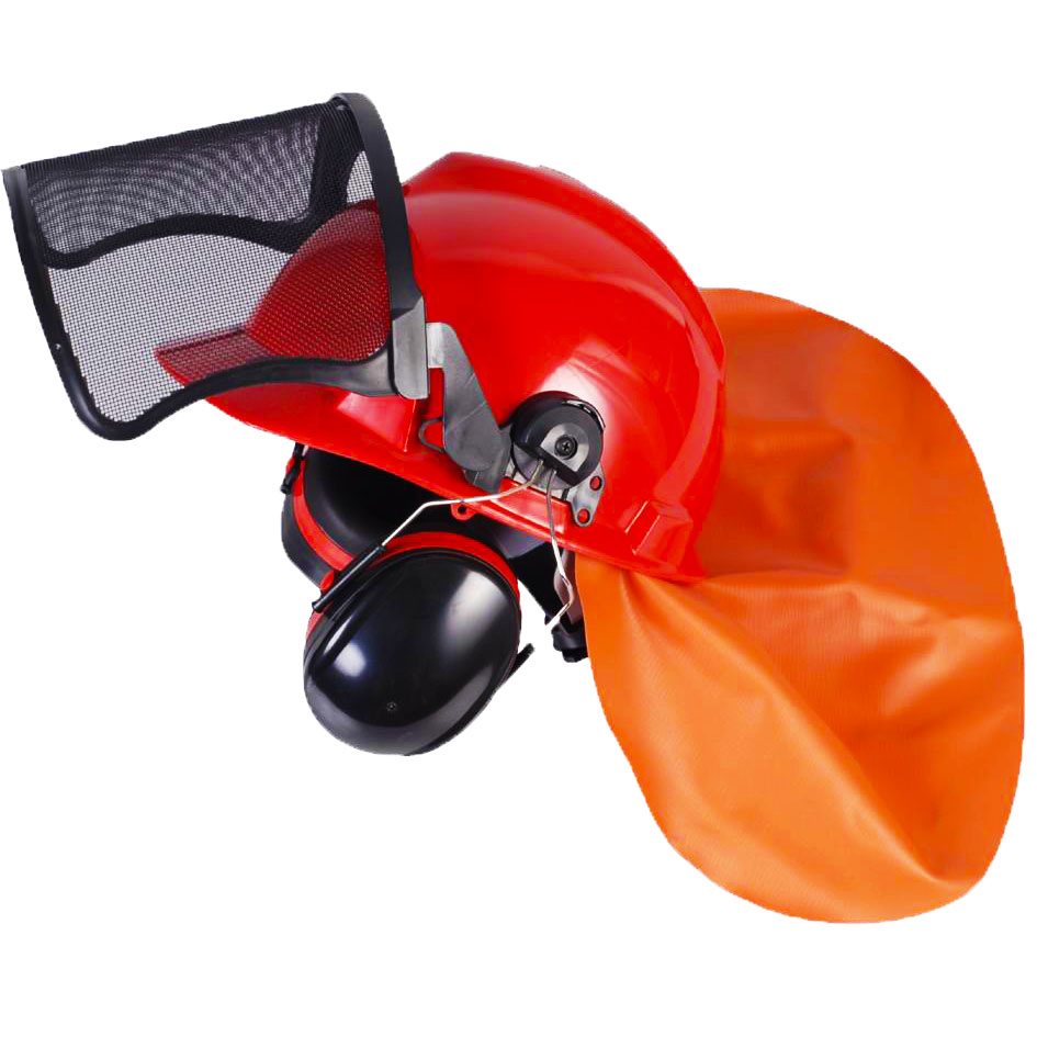 Certified Forest Kit Faceshield Helmet Mounted with Mesh Face Protection and Rain Protection
