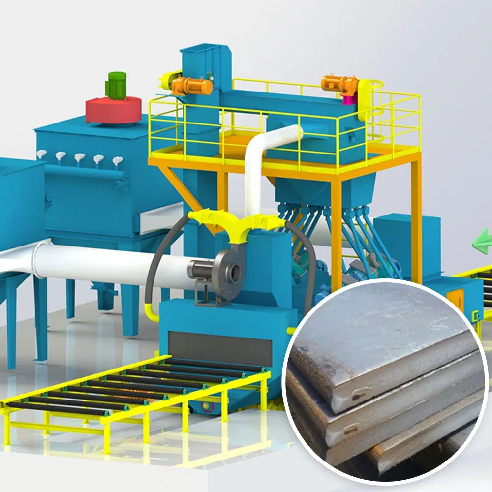 Roller Conveyor Steel Plate Abrasive Shot Blasting Machine