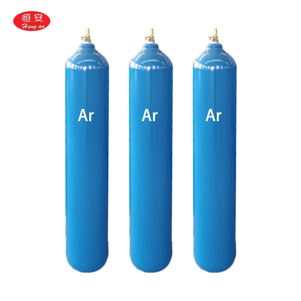 Hengan Gas Bombola Argon Tekanan Tinggi 40L Gas Argon Pengelasan Industri Kemurnian 99,999% Gas Argon dengan Katup CGA Warna Kustom Gas Argon 5N