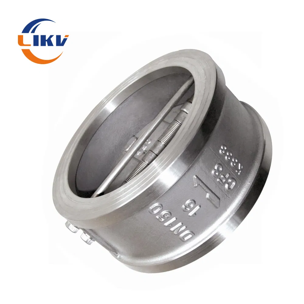 2 Inch PN10/PN16 Dual Plate EPDM/NBR Rubber Seat Wafer Type Check Valve Cast Iron Stainless Steel Type