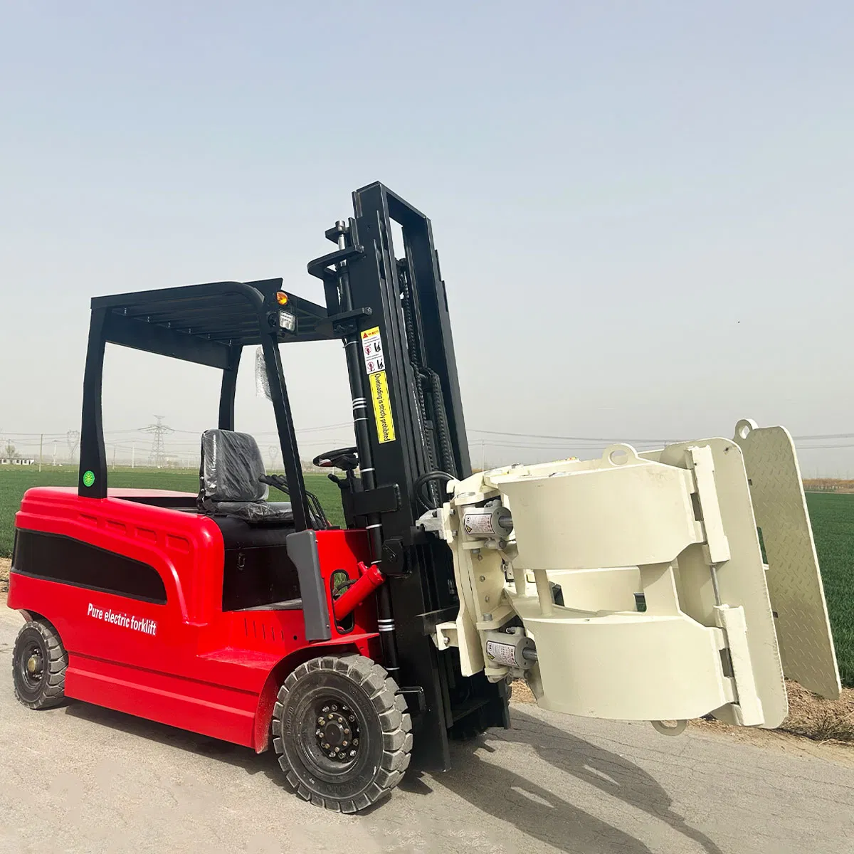 Electric Forklift with Paper Roll Clamp for Printing and Packaging Industry