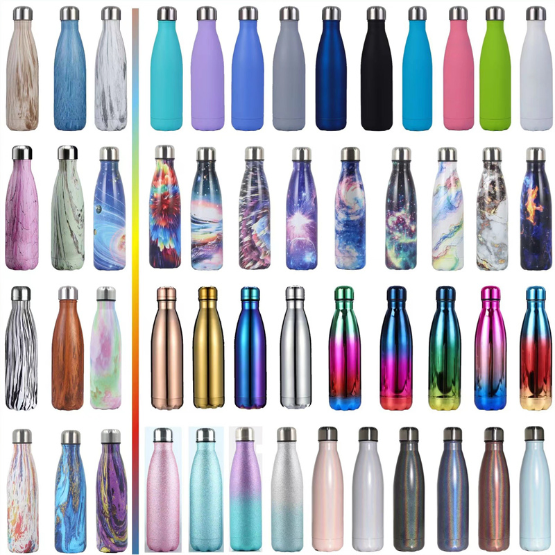 Colorful Customizable Multiple Surface Coating Stainless Steel Tumbler Water Bottle