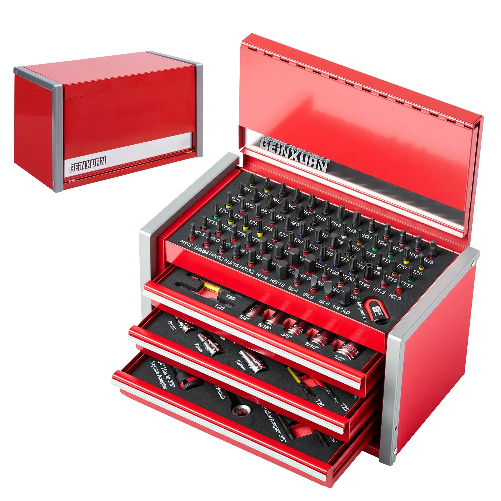 Gelnxurn Portable 3-Drawer Metal Steel Tool Box Micro Tool Chest for Household Organization OEM/ODM Customized Support