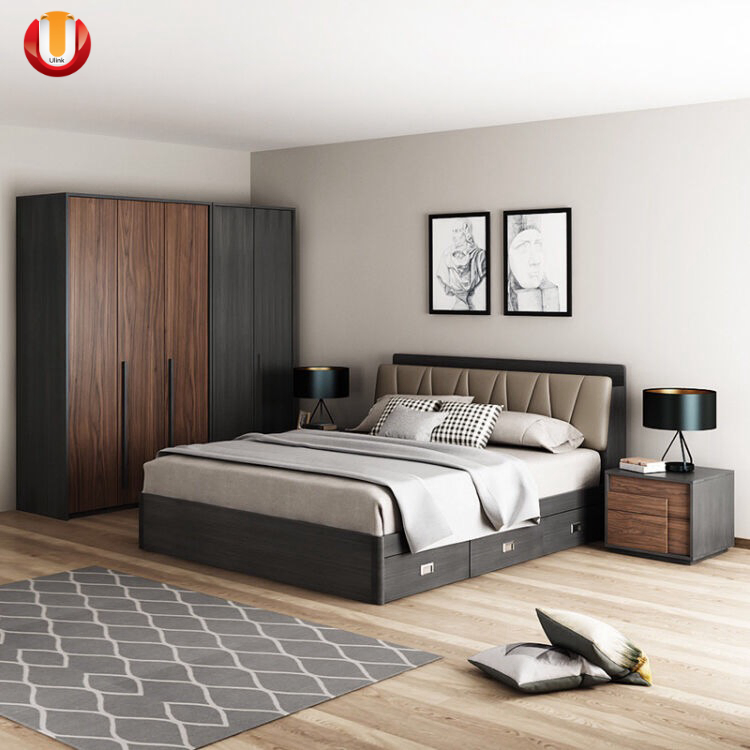 Modern Office School Sofa Bedroom Sets Kitchen Apartment Dining Hotel Living Room Wooden Bedroom Bed Home Furniture