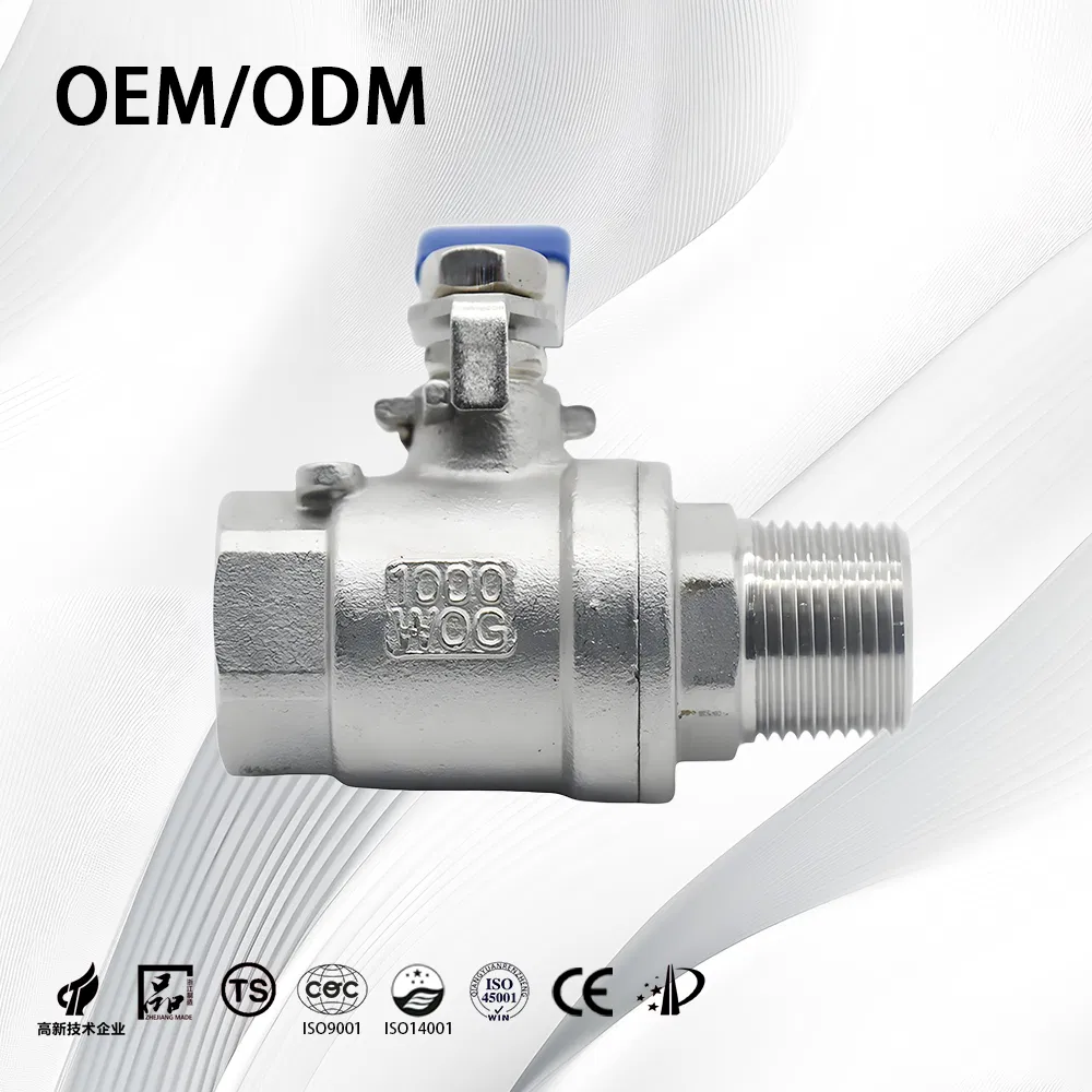 Edelstahl-PTFE-Kugelhahn für Gas und Wasser