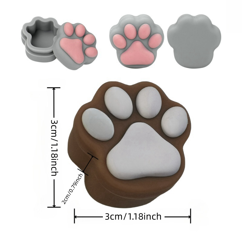 Cute Paw Shape Glow in Dark 5ml Silicone Wax Container Silicone Wax Jar