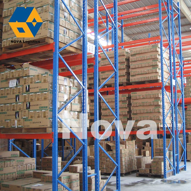 Libreria a pallet selettiva per stoccaggio pesante in metallo e acciaio a densità regolabile