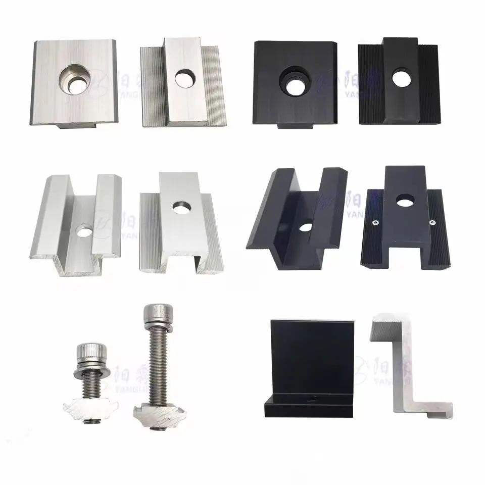 30mm 35mm Clip de fixation de panneau solaire en aluminium, pince intermédiaire et d'extrémité, support solaire, pince intermédiaire et latérale d'extrémité