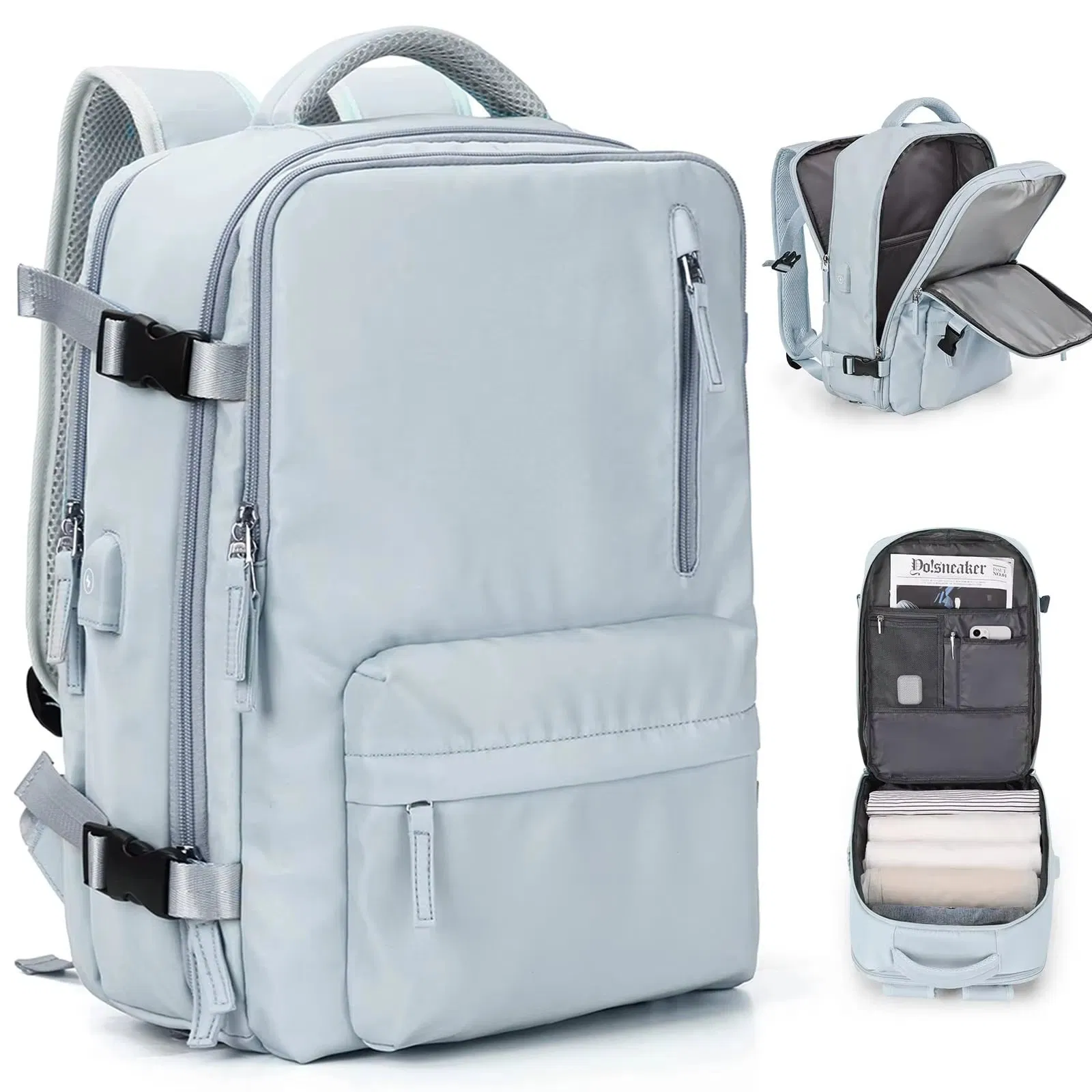 Friendly Travel Backpack with USB Port and Multiple Compartments for Daily & Trips