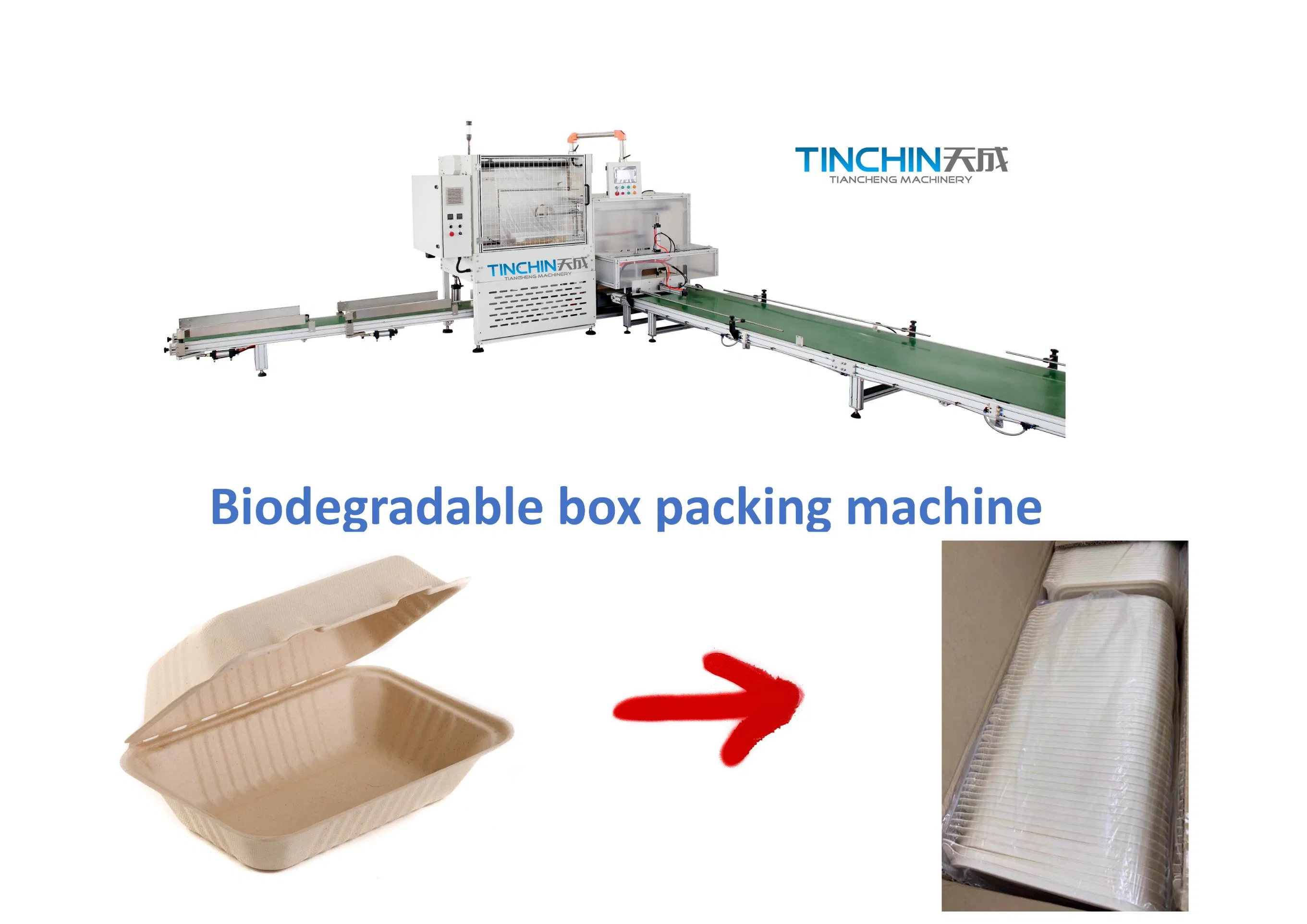 Máquina de conformado y empaquetado de alta velocidad automática ecológica para tapas, vasos, loncheras, platos y contenedores desechables biodegradables de plástico y papel