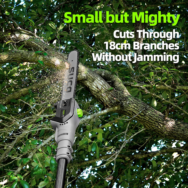 8-Inch Electric Telescoping Long Handle Pole Saw 21V Battery Operated Pole Chainsaw