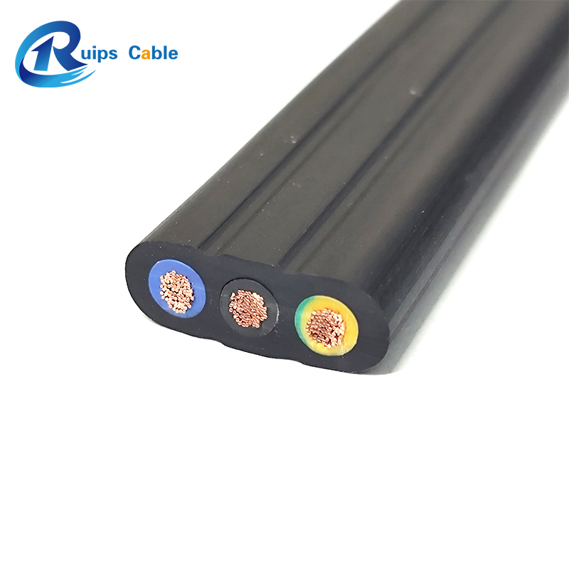 H05VVD3H6-F/H05V3V3H6-F/H05V3V3D3H6-F PVC Insulated PVC Sheathed Flexible Flat Travel Elevator Control Cable