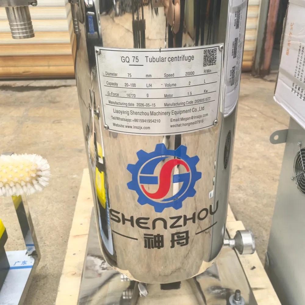 Bacteria Fermentation Liquid Tubular Bowl Centrifuge with 20000 Rpm