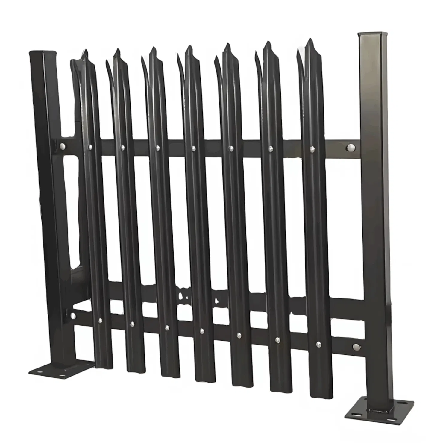 W Shape Palisade Fence with Bend on Top, Powder Coated Palisade Fencing